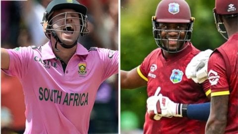 West Indies batter Matthew Forde hits joint-fastest half-century in ODIs in second match of the seri அதிவேக அரைசதம்; ஏபிடி வில்லியர்ஸின் சாதனையை சமன்செய்த மேத்யூ ஃபோர்ட்!
