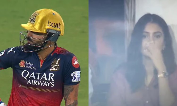 VIDEO: हर्ष दुबे ने जैसे ही किया विराट को आउट, अनुष्का शर्मा के उड़ गए होश