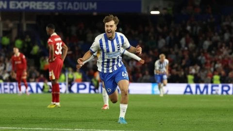 Brighton beat champions Liverpool to boost European hopes