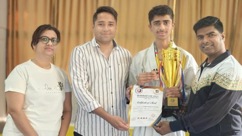 Gurugram boy Anarghya Abhishek strikes gold in Budokan International Karate C'ship in Dubai