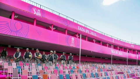 Jaipur: Security review ahead of IPL match at Sawai Mansingh Stadium
