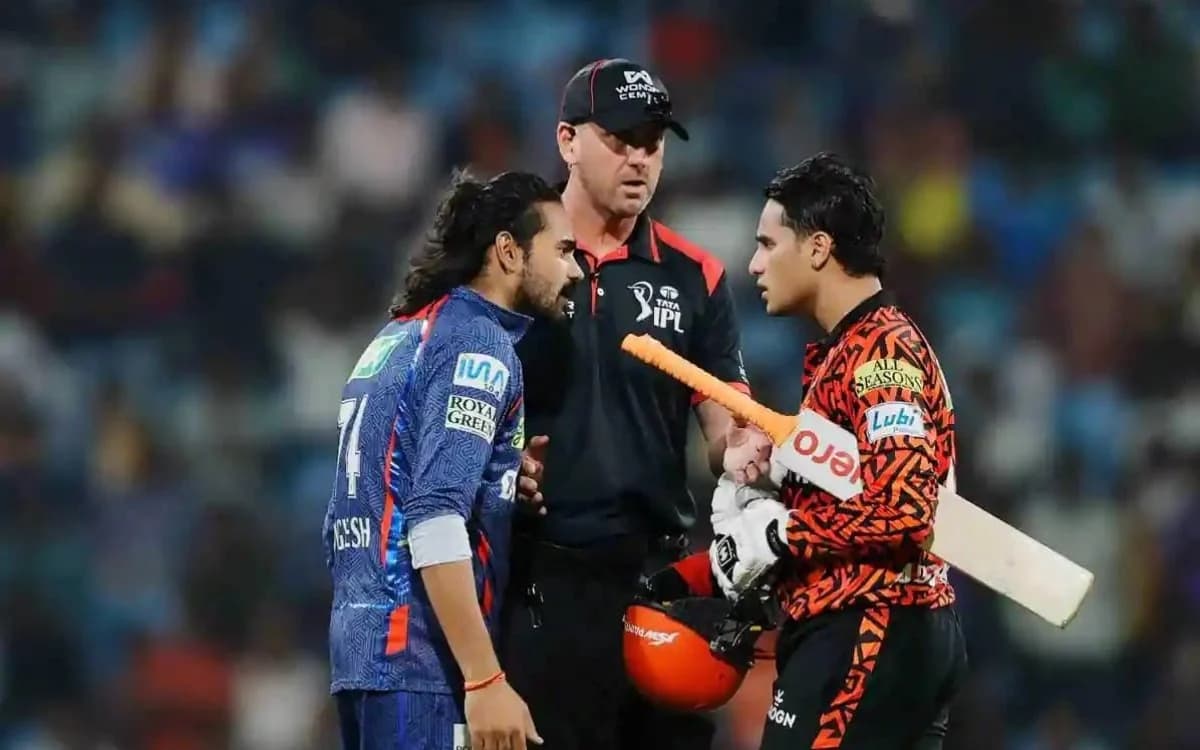 LSG's Digvesh Gets One Game Suspension, SRH Batter Abhishek Fined 25 Pc Of Match Fees For On-field ஐபிஎல் நடத்தை விதிகளை மீறியதாக திக்வேஷ் ரதி, அபிஷேக் சர்மாவுக்கு அபராதம்!
