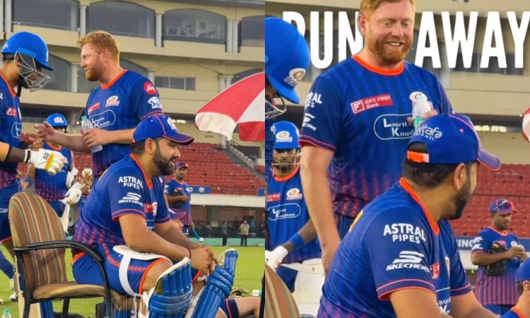 WATCH: रोहित ने बेयरस्टो का नाम लेकर गाया गाना, सुनकर बेयरस्टो भी नहीं रोक पाए हंसी WATCH: रोहित ने बेयरस्टो का नाम लेकर गाया गाना, सुनकर बेयरस्टो भी नहीं रोक पाए हंसी