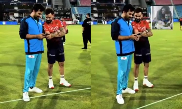 WATCH: ज़हीर खान ने कोहली को दिखाई अपने बेटे की तस्वीर, विराट बोले- 'किस पे गया है'