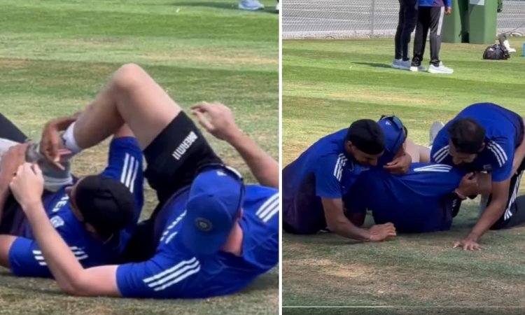 टीम इंडिया के नेट पर दिखा ‘2 बनाम 1’ मैच, मोर्ने मोर्कल और अरशदीप-आकाश के बीच हुआ जबरदस्त WWE शो टीम इंडिया के नेट पर दिखा ‘2 बनाम 1’ मैच, मोर्ने मोर्कल और अरशदीप-आकाश के बीच हुआ जबरदस्त WWE शो