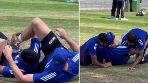 टीम इंडिया के नेट पर दिखा ‘2 बनाम 1’ मैच,  मोर्ने मोर्कल और अरशदीप-आकाश के बीच हुआ जबरदस्त WWE शो