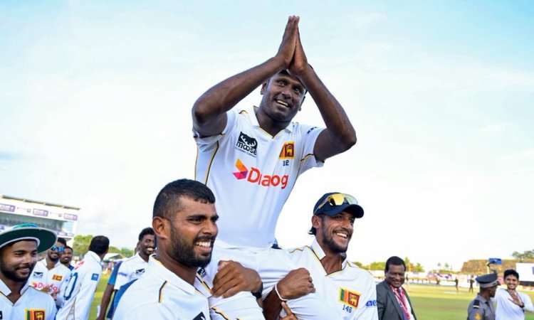 Angelo Mathews Bids Emotional Farewell to Test Cricket எனக்குக் கிடைத்த அன்பை என்னால் நம்பவே முடியவில்லை - ஏஞ்சலோ மேத்யூஸ்!