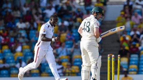 1st Test, Day 2: Australia Lead By 82 Runs As West Indies' Test On A Knife Edge 1st Test, Day 2: வெஸ்ட் இண்டீஸ் 190 ரன்னில் ஆல் அவுட்; மீண்டும் தடுமாறும் ஆஸ்திரேலியா!