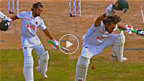 BAN vs SL: शतक के बाद जश्न मना ही रहे थे Shanto, तभी हो गया कुछ ऐसा कि एकदम से गए घबरा; VIDEO
