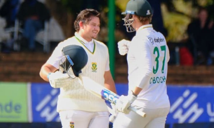 1st Test, Day 1: Lhuan dre Pretorius, Bosch maiden centuries help South Africa finish the day on 4 1 1st Test, Day 1: பிரிட்டோரியஸ், போஷ் சதம்; ரன் குவிப்பில் தென் ஆப்பிரிக்கா!