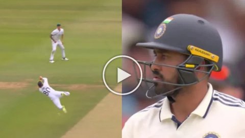 Watch- Karun Nair Comeback Spoiled As Ollie Pope Grabs A Flying Stunner அபாரமான கேட்ச்சை பிடித்து ரசிகர்களை வியப்பில் ஆழ்த்திய ஒல்லி போப் - காணொளி!
