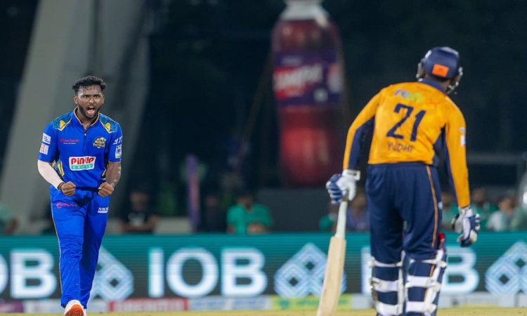Watch - Surya Anand becomes second player to took hat-trick in TNPL 2025 டிஎன்பிஎல் 2025: ஹாட்ரிக் விக்கெட்டுகளை வீழ்த்திய சூர்யா ஆனந்த்- காணொளி