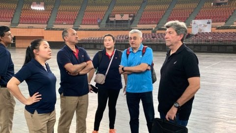 BWF officials visit Indira Gandhi Stadium for 2026 event preparations