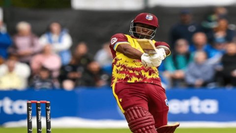 IRE vs WI, 3rd T20I: West Indies register their second-highest T20I total as they post a massive 256 IRE vs WI, 3rd T20I: சதத்தை தவறவிட்ட எவில் லூயிஸ்; இமாலய இலக்கை நிர்ணயித்தது வெஸ்ட் இண்டீஸ்