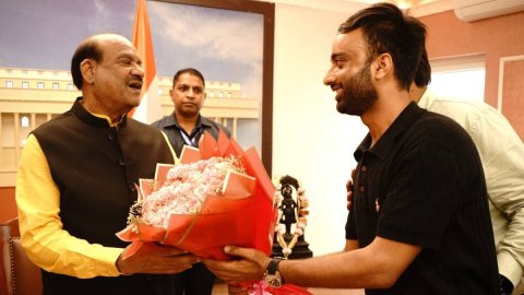International taekwondo athlete Danish Manzoor meets Lok Sabha Speaker Om Birla