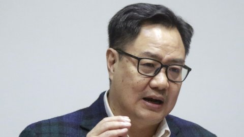 New Delhi: Union Minister Kiren Rijiju address a press conference