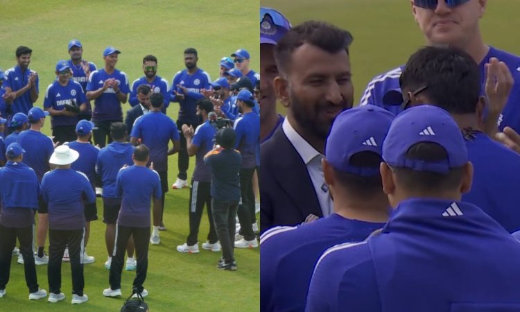 ENG vs IND: साईं सुदर्शन ने किया टेस्ट डेब्यू, चेतेश्वर पुजारा ने दी डेब्यू कैप ENG vs IND: साईं सुदर्शन ने किया टेस्ट डेब्यू, चेतेश्वर पुजारा ने दी डेब्यू कैप