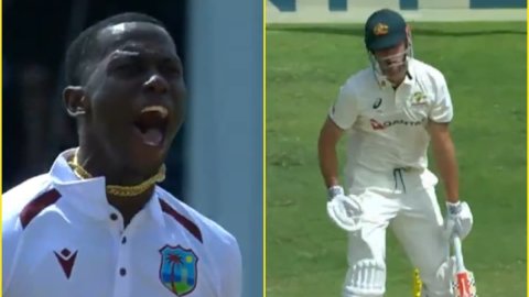 Watch -Shamar Joseph Clean Bowled Beau Webster Vs Aus 1st Test பியூ வெப்ஸ்டரை க்ளீன் போல்டாக்கிய ஷமார் ஜோசப் - காணொளி