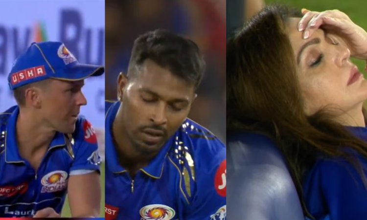 WATCH: बोल्ट ने जैसे ही छोड़ा नेहल वढेरा का कैच, हार्दिक और नीता अंबानी ने पकड़ लिया सिर WATCH: बोल्ट ने जैसे ही छोड़ा नेहल वढेरा का कैच, हार्दिक और नीता अंबानी ने पकड़ लिया सिर