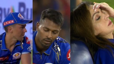 WATCH: बोल्ट ने जैसे ही छोड़ा नेहल वढेरा का कैच, हार्दिक और नीता अंबानी ने पकड़ लिया सिर