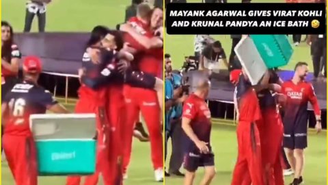विराट और क्रुणाल गले मिलकर मना रहे थे जीत का जश्न, मयंक अग्रवाल ने Ice Bath देकर ले लिए मज़े; देखें 