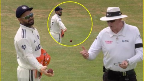 Rishabh Pant को आया भयंकर गुस्सा, अंपायर ने नहीं मानी बात तो फेंक दी बॉल; देखें VIDEO