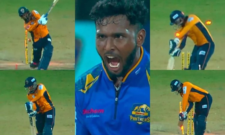 W,0,W,W,W: TNPL में दिखा Surya नाम का तूफान, 5 गेंदों में हैट्रिक लेते हुए चटकाए 4 विकेट; देखें VIDE W,0,W,W,W: TNPL में दिखा Surya नाम का तूफान, 5 गेंदों में हैट्रिक लेते हुए चटकाए 4 विकेट; देखें VIDE
