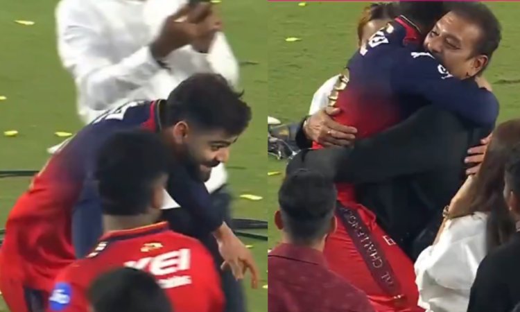 VIDEO: IPL ट्रॉफी जीतने के बाद बच्चे बने विराट, दौड़ते हुए रवि शास्त्री की गोद में जा कूदे