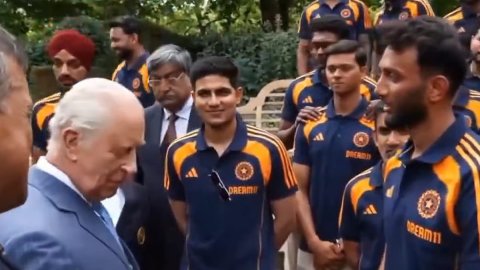 VIDEO: एक तरफ गिल एंड कंपनी कर रही थी इंग्लैंड के किंग चार्ल्स  III से बातचीत, उधर पंत बिज़ी दिखे 'व