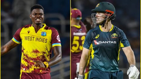 W,W,W,W,W: मिचेल मार्श ने फिर टेके घुटने, अल्जारी जोसेफ से T20I में पांचवीं बार हुए OUT