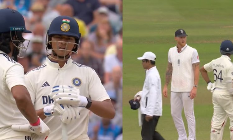 WATCH: जायसवाल के लेट DRS लेने पर भड़के बेन स्टोक्स, अंपायर के साथ करते दिखे बहस WATCH: जायसवाल के लेट DRS लेने पर भड़के बेन स्टोक्स, अंपायर के साथ करते दिखे बहस