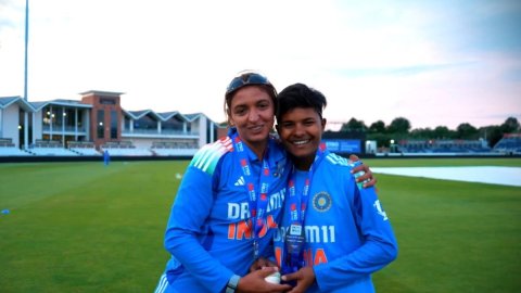 Harmanpreet shares POTM award with Kranti Gaud for series winning six-fer against England