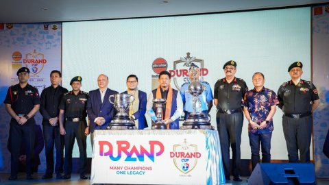 Meghalaya CM Conrad Sangma unveils Durand Cup Trophies in Shillong