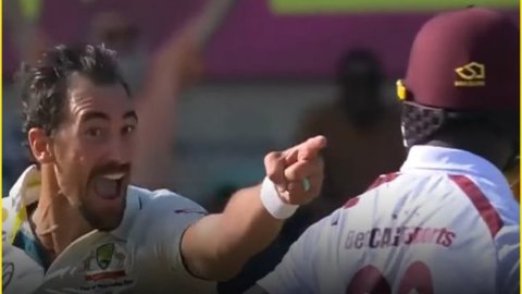 Watch -Mitchell Starc Took Perfect Revenge On Jayden Seales During 3rd Test ஜெய்டன் சீல்ஸுக்கு பதிலடி கொடுத்த மிட்செல் ஸ்டார்க் - காணொளி