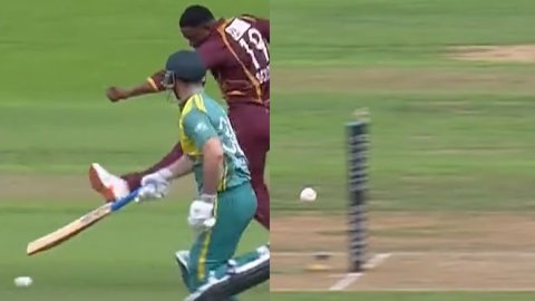 SA C Vs WI C: शेल्डन कॉटरेल ने फुटबॉल स्किल से किया रनआउट, वायरल हो रहा है WCL का वीडियो