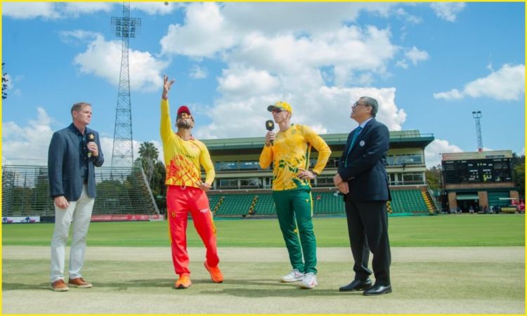 ZIM vs SA, T20 Tri-Series: साउथ अफ्रीका ने टॉस जीतकर चुनी गेंदबाज़ी, यहां देखें दोनों टीमों की प्लेइंग XI ZIM vs SA, T20 Tri-Series: साउथ अफ्रीका ने टॉस जीतकर चुनी गेंदबाज़ी, यहां देखें दोनों टीमों की प्लेइंग XI