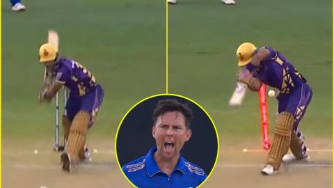 Watch-Trent Boult Clean Bowled Unmukt Chand In Las Vs Ny முதல் பந்திலேயே உன்முக்த் சந்தை க்ளீன் போல்டாக்கிய ட்ரென்ட் போல்ட் - காணொளி