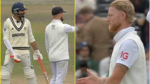 LIVE MATCH में हुआ मज़ेदार ड्रामा, Ravindra Jadeja के सामने गिड़गिड़ाने लगे Ben Stokes; देखें VIDEO