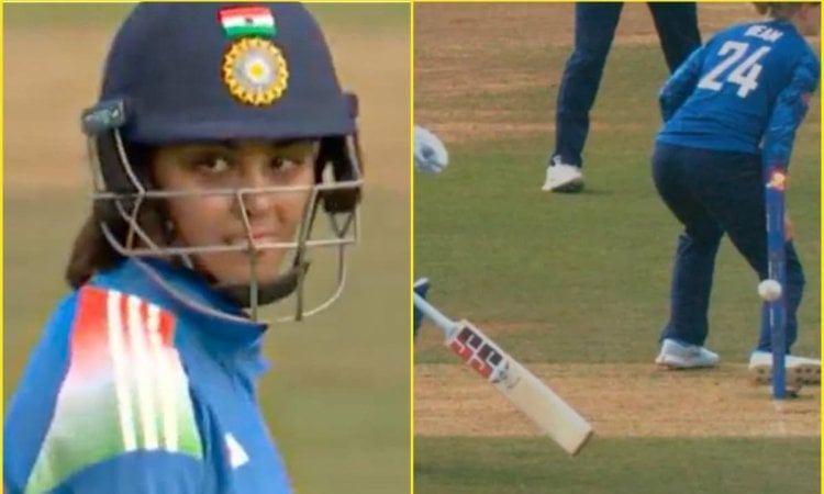 Watch - Harleen Deol Unlucky Run Out During Vs EN W 1st Odi இணையத்தில் வைரலாகும் ஹர்லீன் தியோல் ரன் அவுட் காணொளி!