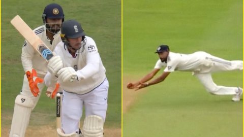 क्या आपने देखा एजबेस्टन टेस्ट का बेस्ट कैच? Mohammed Siraj ने डाइव लगाकर एक हाथ से पकड़ा था बॉल; देख