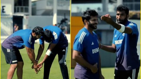 ENG vs IND 3rd Test: Shardul Thakur ने छुए Jasprit Bumrah के पैर, क्या आपने देखा ये मज़ेदार VIDEO?
