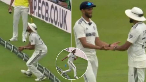 विकेट की खुशी छक्के में बदली! सिराज की एक गलती से गया मौका, प्रसिद्ध से मांगनी पड़ी माफ़ी; VIDEO