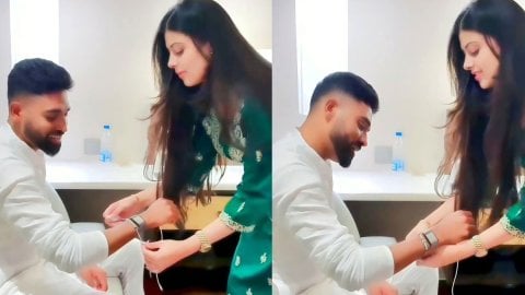 VIDEO: जिसे दुनिया ने भाभी समझा, वो दीदी निकली: सिराज ने आशा भोसले की पोती से बंधवाई राखी