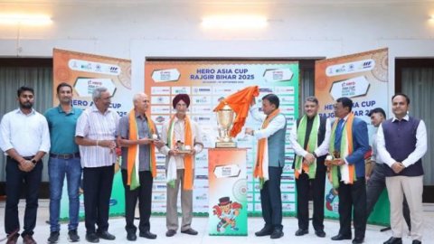 Mansukh Mandaviya unveils Hockey Asia Cup 2025 trophy