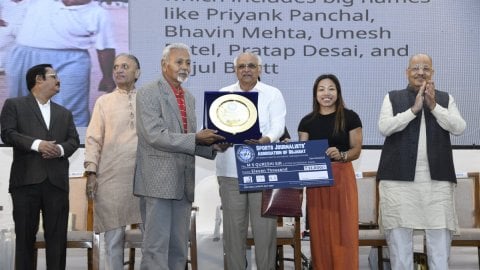 National Sports Day: Gujarat CM felicitates athletes and coaches in Ahmedabad