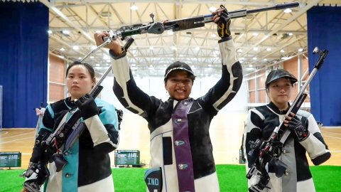 Sift Kaur wins individual and team gold in women's 50m rifle 3P event
