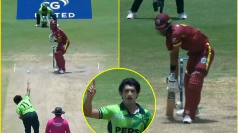Naseem Shah का रिवर्स स्विंग यॉर्कर देखा क्या? Roston Chase के उड़ गए थे तोते; देखें VIDEO