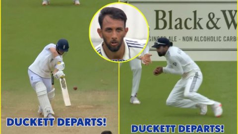 Prasidh Krishna ने बुलेट बॉल डालकर किया Ben Duckett का काम तमाम, KL Rahul ने पकड़ा बवाल कैच; देखें V