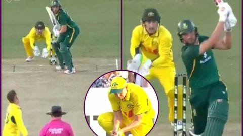 Wiaan Mulder ने Marnus Labuschagne को गिफ्ट किया विकेट, छक्का मारने की कोशिश में ऐसे हुए OUT; देखें 