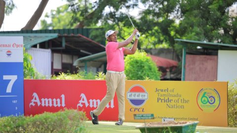 N Thangaraja rises to the top with dazzling 63 on 'moving day' at the Chennai Open 2025 in Chennai o